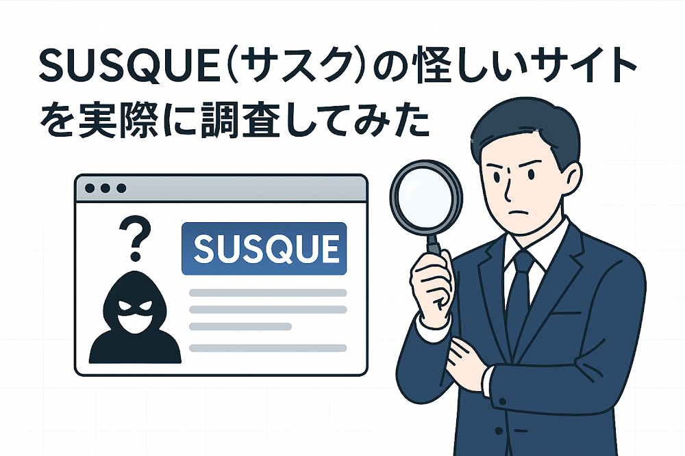 SUSQUE（サスク）の怪しいサイトを実際に調査してみた