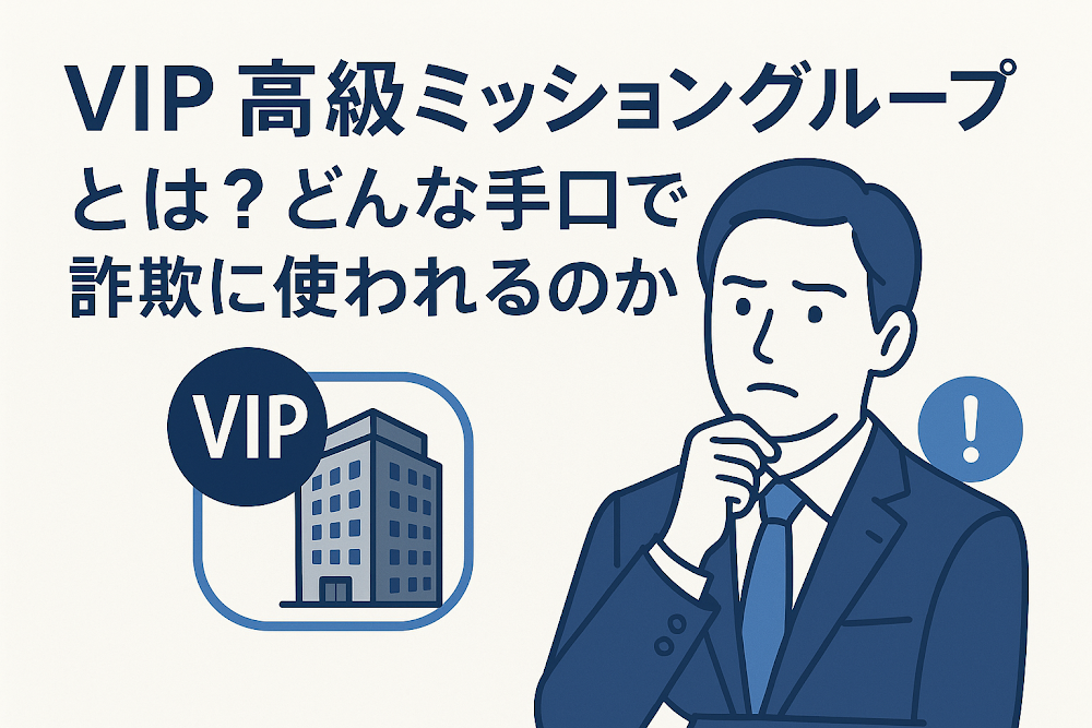 VIP高級ミッショングループとは?どんな手口で詐欺に使われるのか