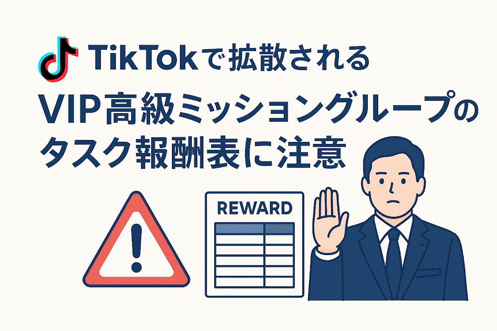 TikTokで拡散されるVIP高級ミッショングループのタスク報酬表に注意