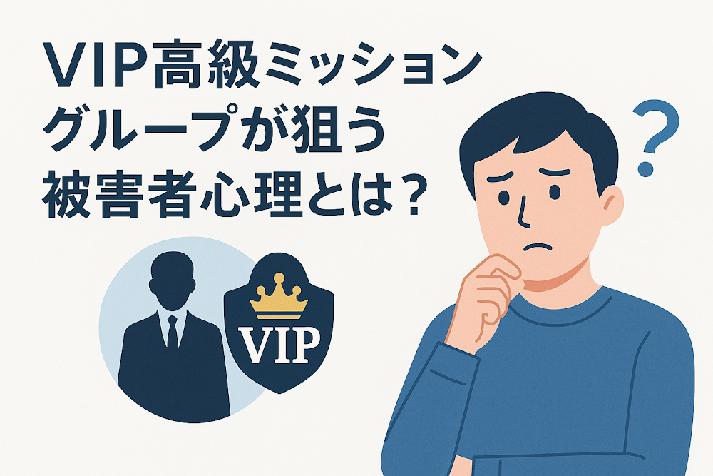 VIP高級ミッショングループが狙う被害者心理とは?