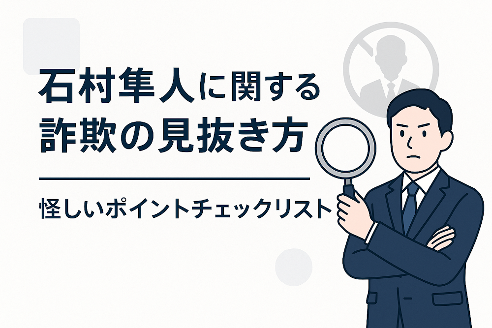 石村隼人に関する詐欺の見抜き方｜怪しいポイントチェックリスト