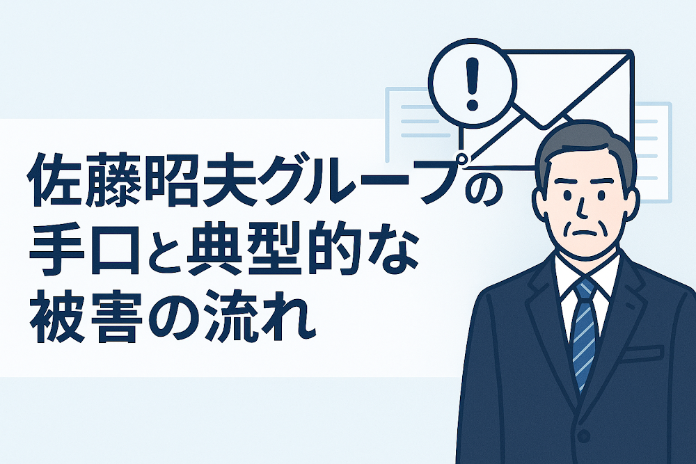 佐藤昭夫グループの手口と典型的な被害の流れ