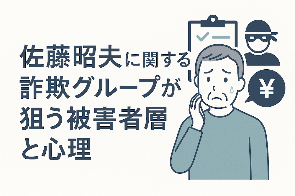 佐藤昭夫に関する詐欺グループが狙う被害者層と心理