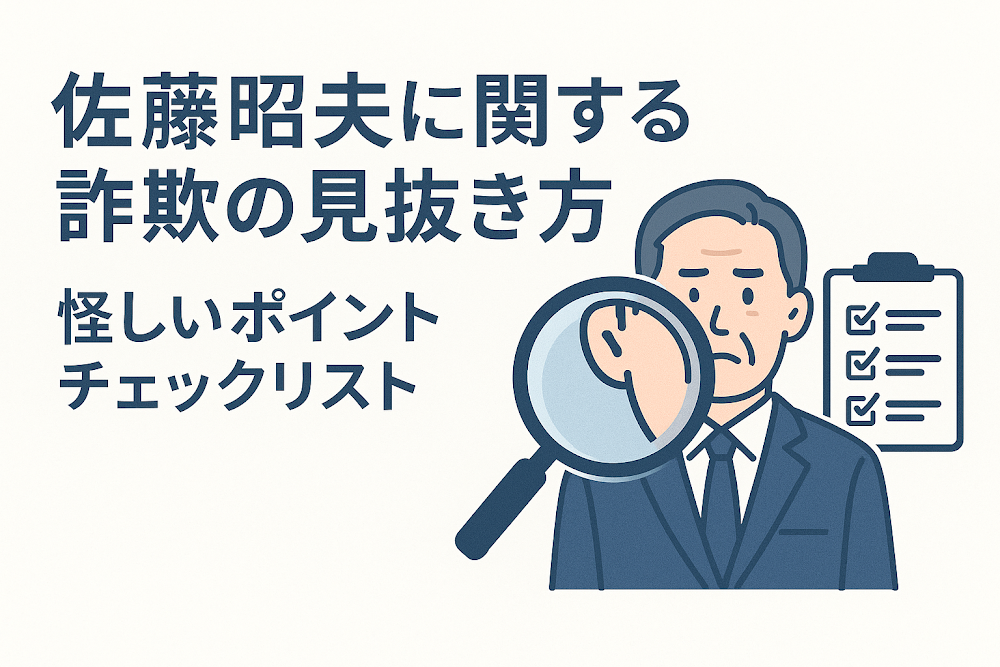 佐藤昭夫に関する詐欺の見抜き方｜怪しいポイントチェックリスト