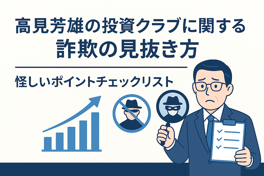 高見芳雄の投資クラブに関する詐欺の見抜き方｜怪しいポイントチェックリスト