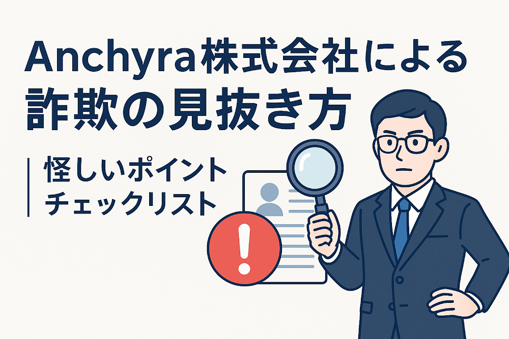Anchyra株式会社による詐欺の見抜き方｜怪しいポイントチェックリスト
