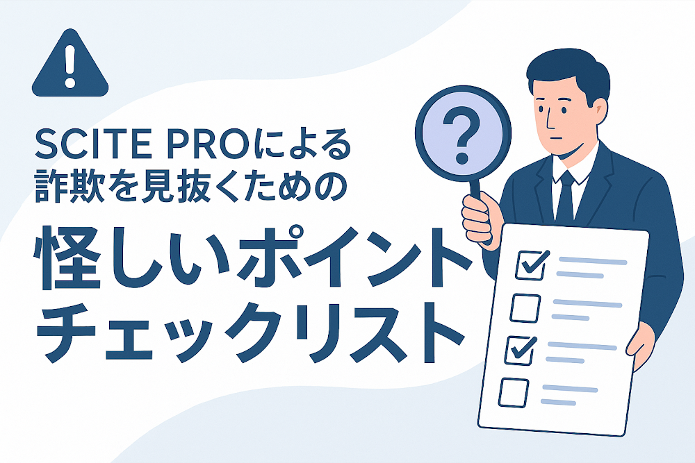 SCITE PROによる詐欺を見抜くための怪しいポイントチェックリスト