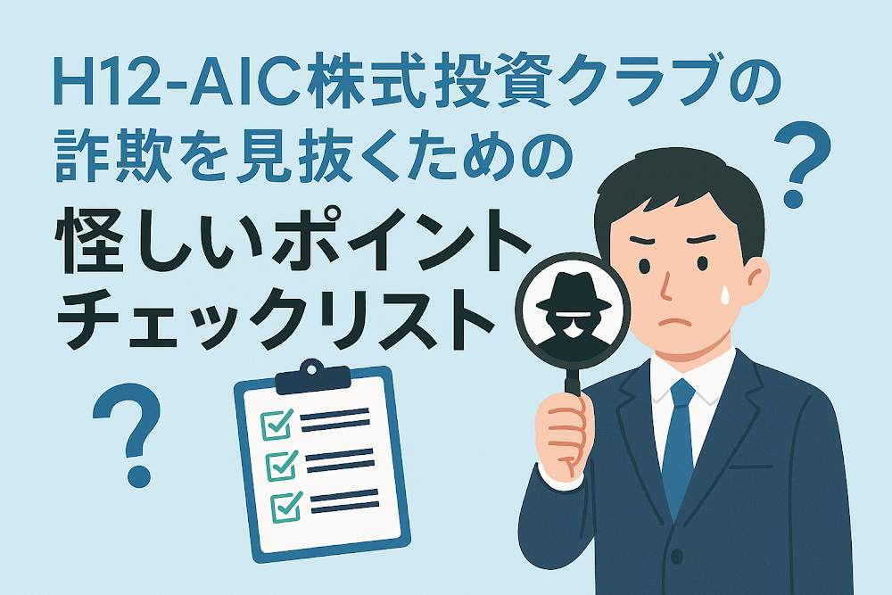 H12-AIC株式投資クラブの詐欺を見抜くための怪しいポイントチェックリスト