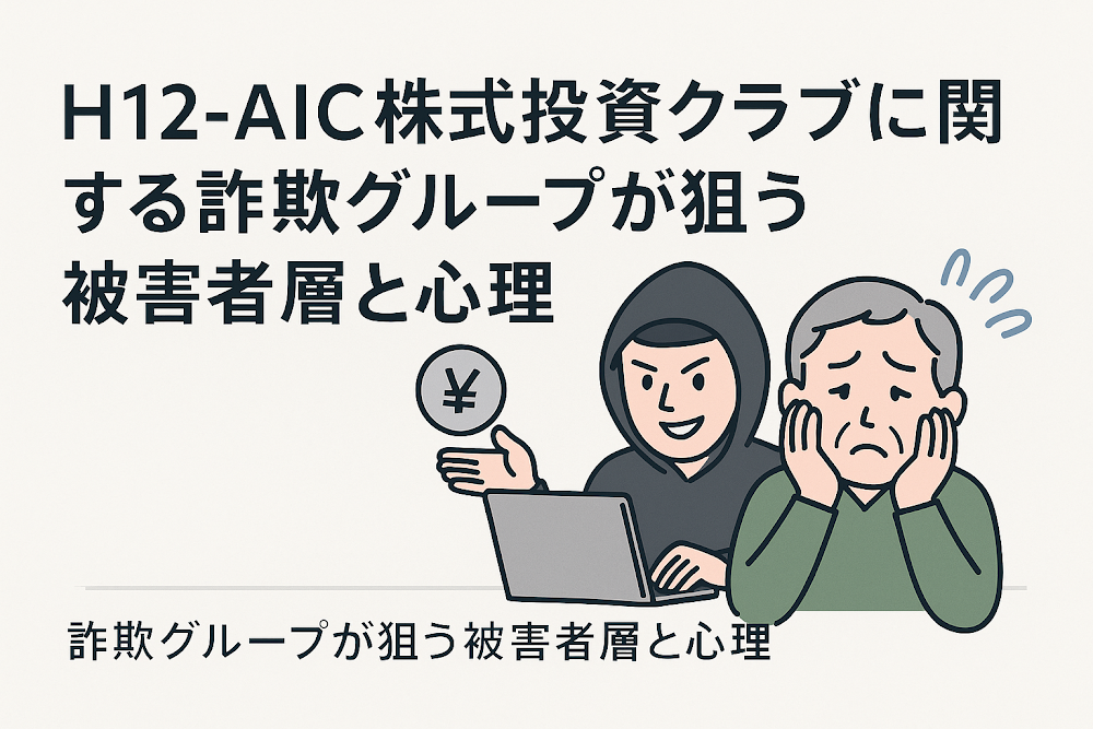 H12-AIC株式投資クラブに関する詐欺グループが狙う被害者層と心理