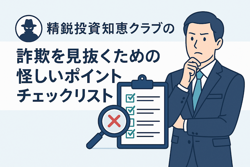 精鋭投資知恵クラブの詐欺を見抜くための怪しいポイントチェックリスト