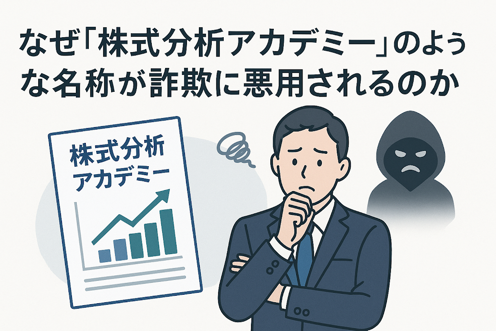 なぜ「株式分析アカデミー」のような名称が詐欺に悪用されるのか