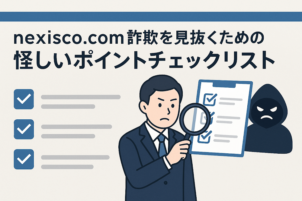 nexiscco.comの詐欺を見抜くための怪しいポイントチェックリスト