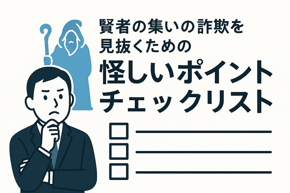 賢者の集いの詐欺を見抜くための怪しいポイントチェックリスト