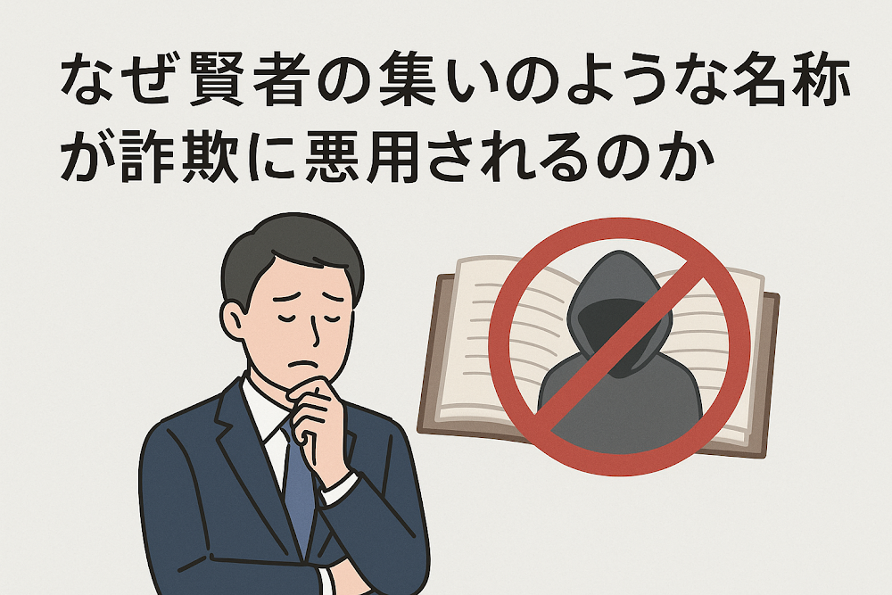 なぜ賢者の集いのような名称が詐欺に悪用されるのか
