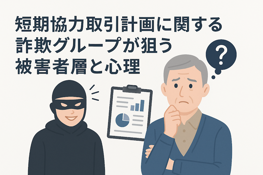 短期協力取り引き計画に関する詐欺グループが狙う被害者層と心理