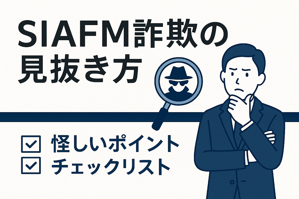 SIAFM詐欺の見抜き方｜怪しいポイントチェックリスト