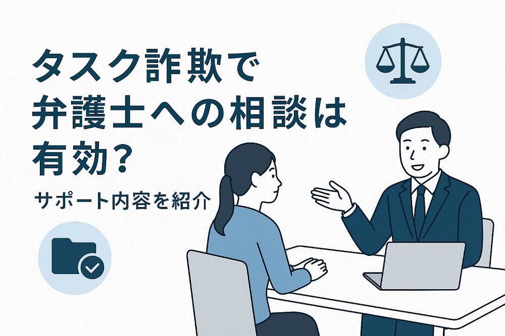 タスク詐欺で弁護士への相談は有効？サポート内容を紹介