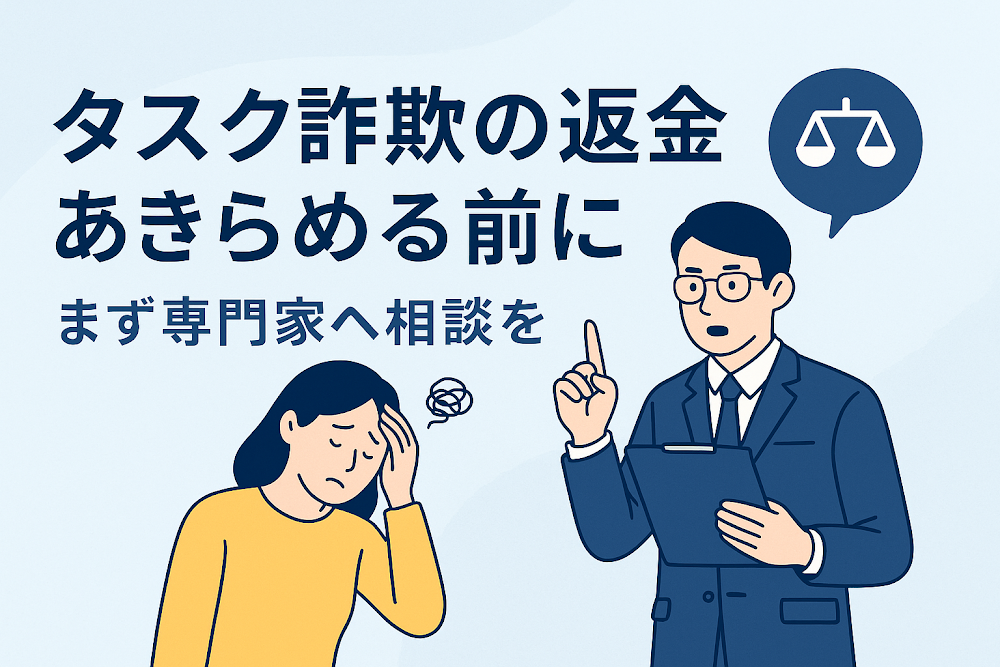 タスク詐欺の返金をあきらめる前に、まず専門家へ相談を