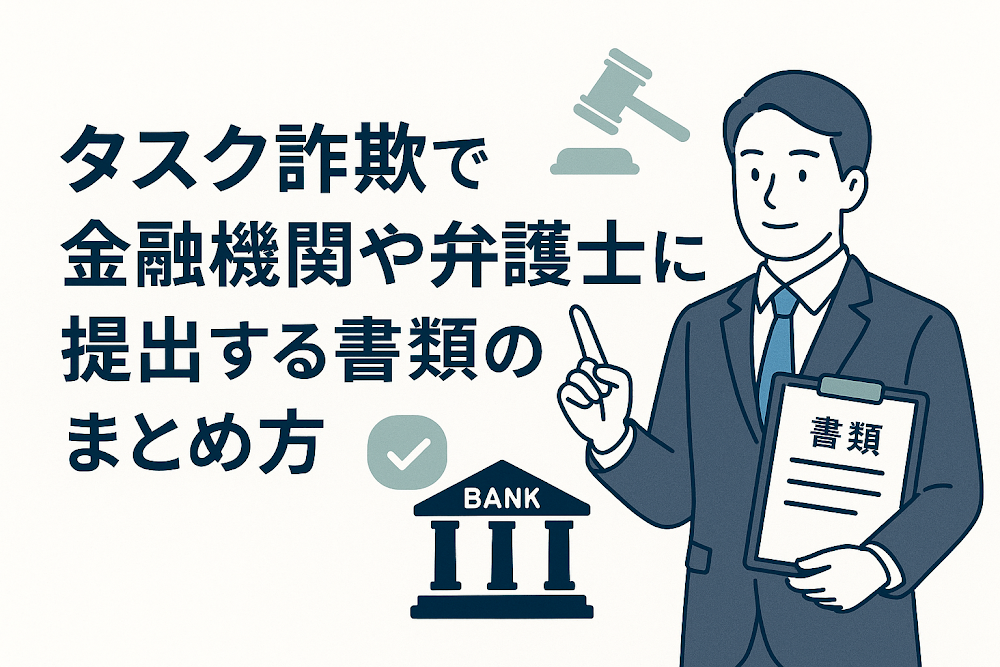 タスク詐欺で金融機関や弁護士に提出する書類のまとめ方