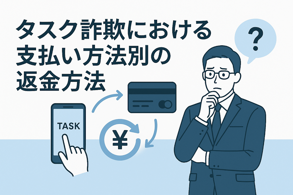 タスク詐欺における支払い方法別の返金方法