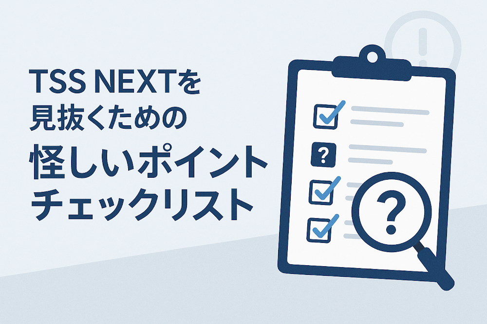 TSS NEXTを見抜くための怪しいポイントチェックリスト