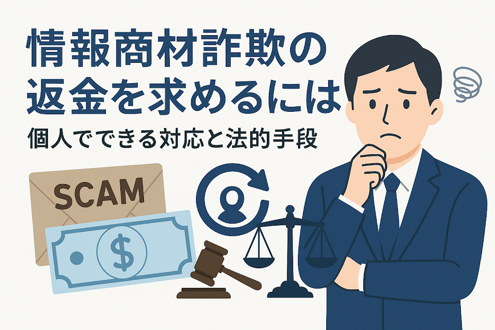 情報商材詐欺の返金を求めるには？個人でできる対応と法的手段