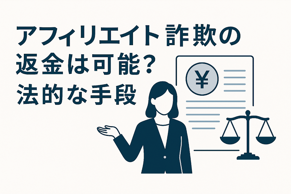 アフィリエイト詐欺の返金は可能？ 法的な手段