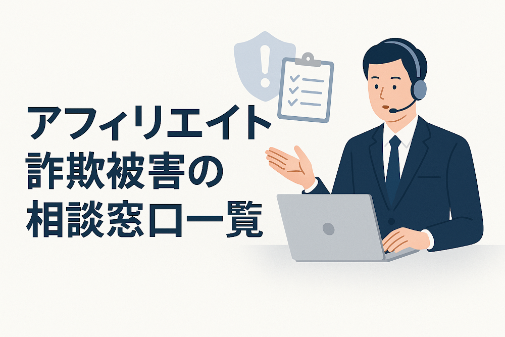 アフィリエイト詐欺被害の相談窓口一覧