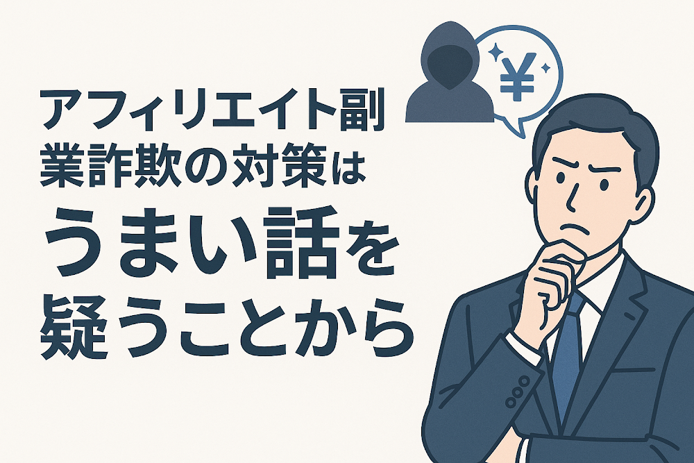 アフィリエイト副業詐欺の対策はうまい話を疑うことから