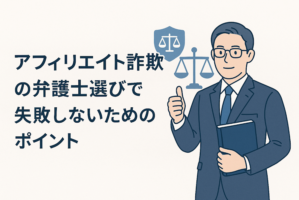 アフィリエイト詐欺の弁護士選びで失敗しないためのポイント