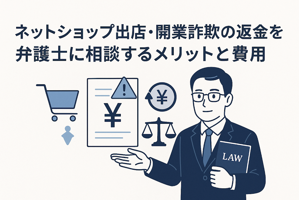 ネットショップ出店・開業詐欺の返金を弁護士に相談するメリットと費用