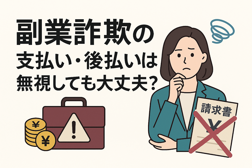 副業詐欺の支払い・後払いは無視しても大丈夫？