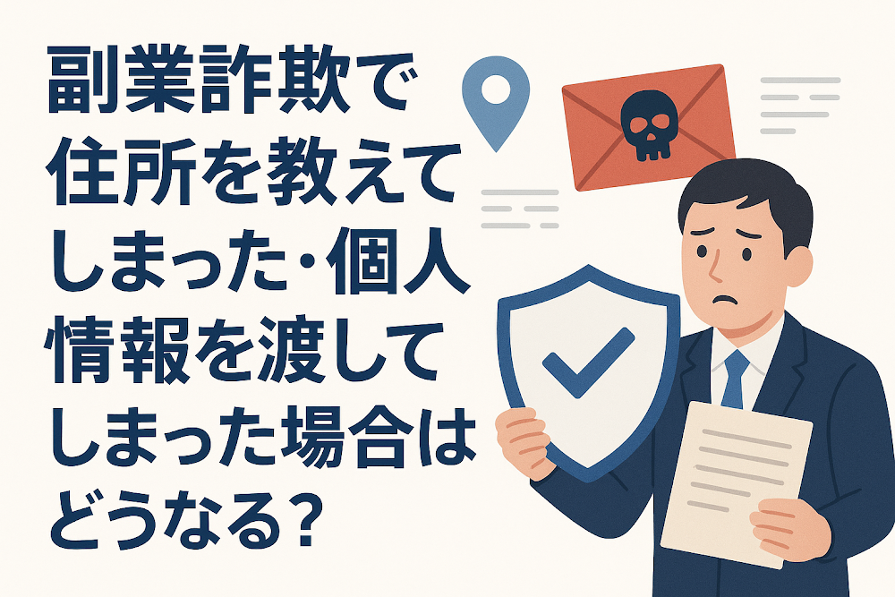 副業詐欺で住所を教えてしまった・個人情報を渡してしまった場合はどうなる？