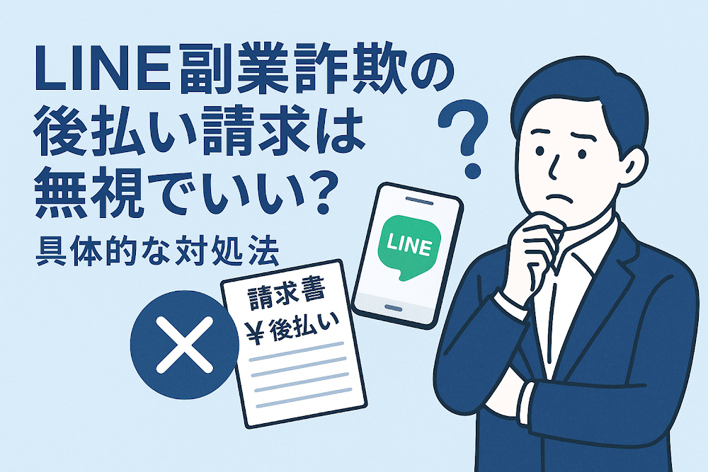 LINE副業詐欺の後払い請求は無視でいい？具体的な対処法