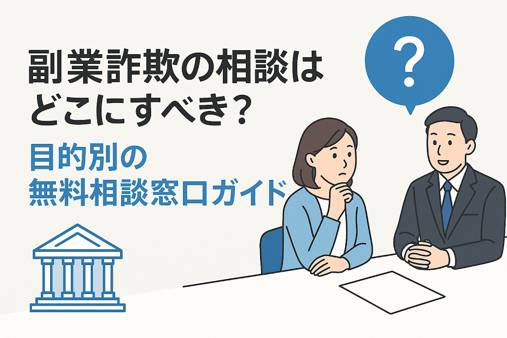 副業詐欺の相談はどこにすべき?目的別の無料相談窓口ガイド