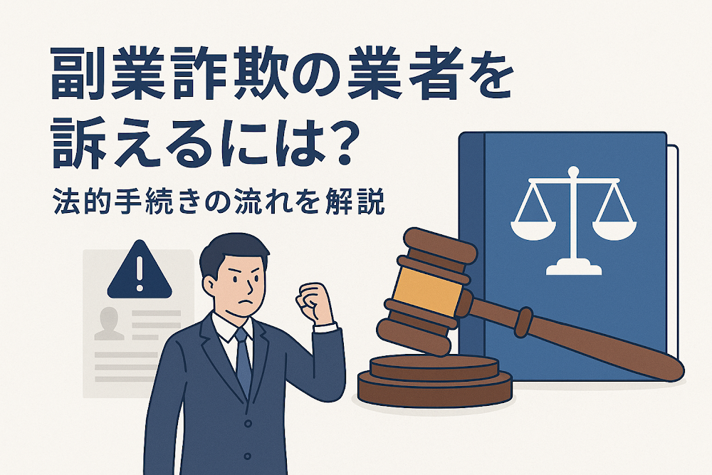 副業詐欺の業者を訴えるには?法的手続きの流れを解説