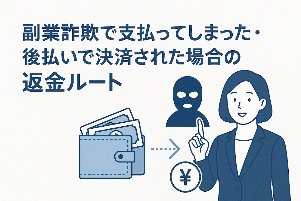 副業詐欺で支払ってしまった・後払いで決済された場合の返金ルート