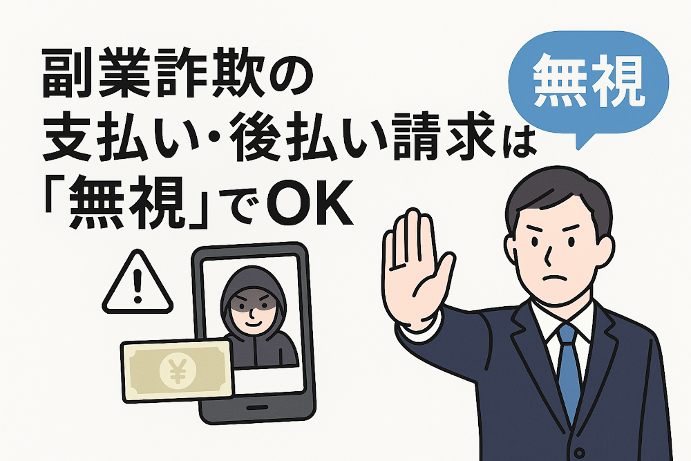 副業詐欺の支払い・後払い請求は『無視』でOK