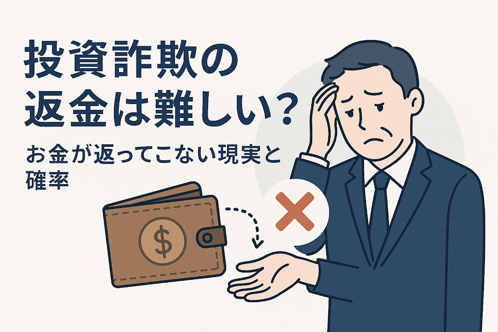 投資詐欺の返金は難しい？お金が返ってこない現実と確率