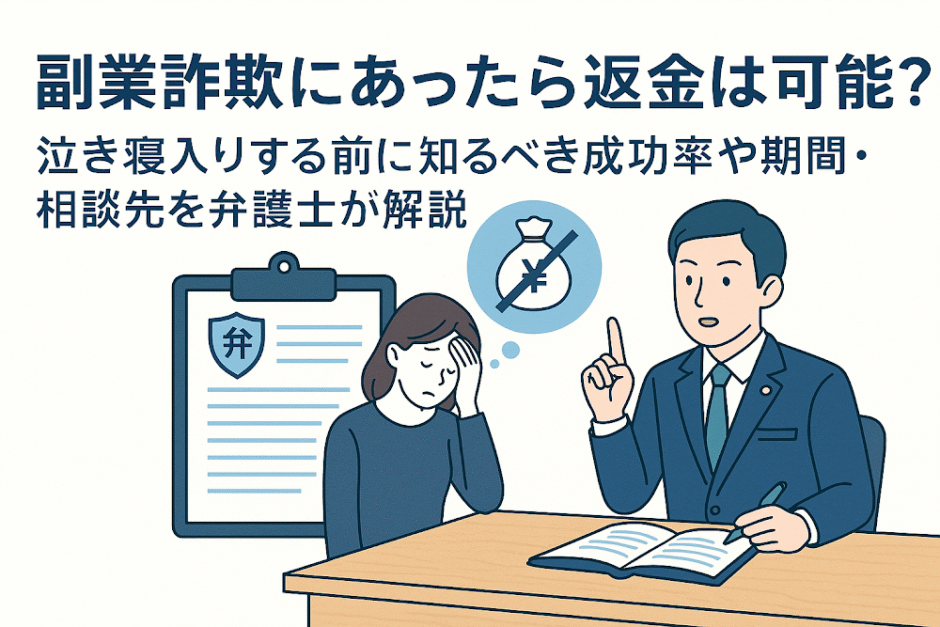 副業詐欺にあったら返金は可能？泣き寝入りする前に知るべき成功率や期間・相談先を弁護士が解説
