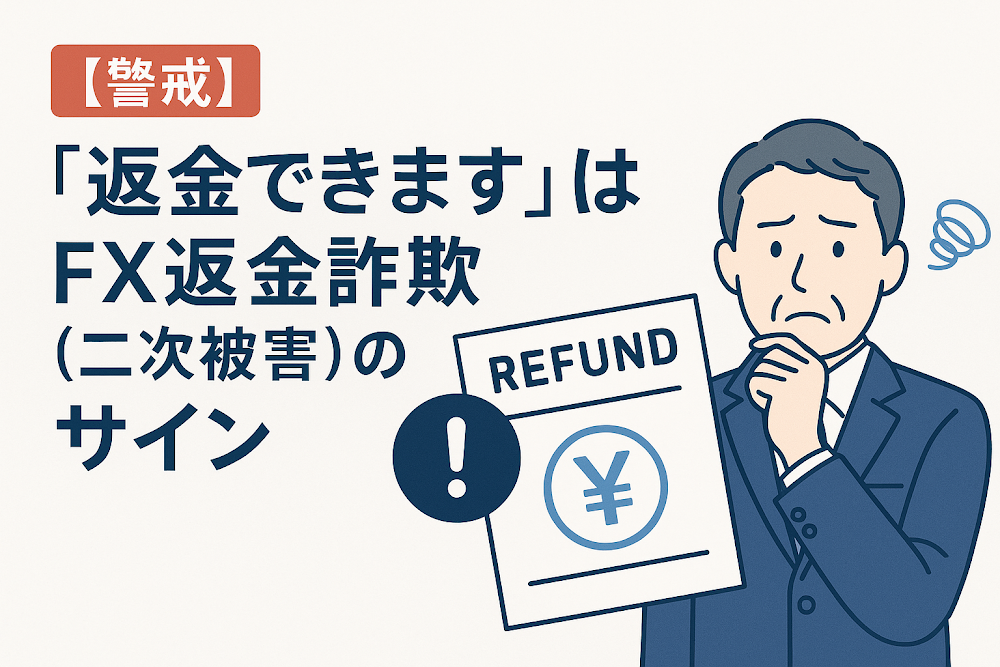 【警戒】「返金できます」はFX返金詐欺(二次被害)のサイン