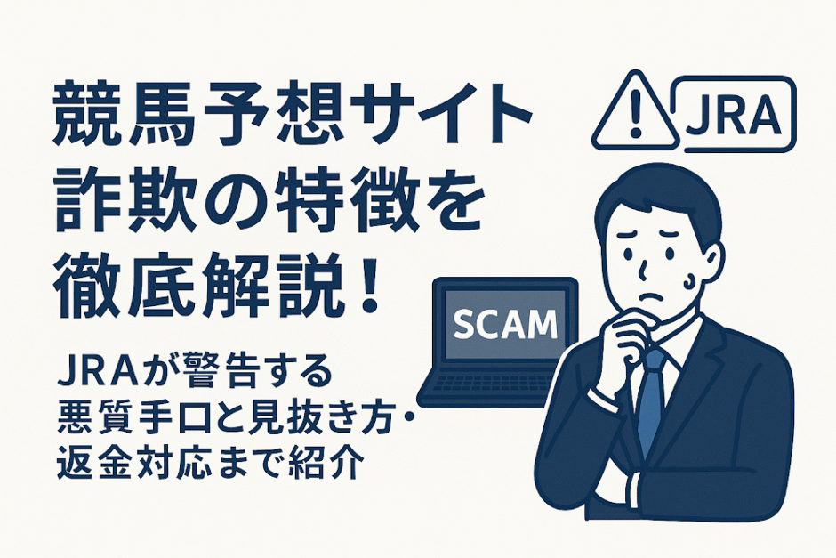 競馬予想サイトの詐欺の特徴を徹底解説！JRAが警告する悪質手口と見抜き方・返金対応まで紹介