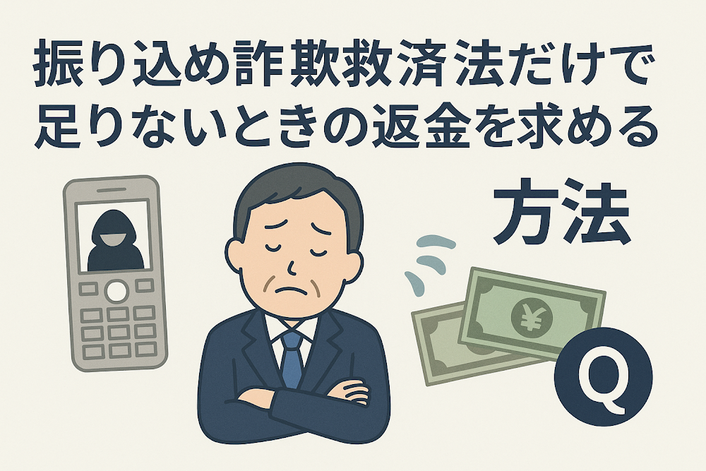 振り込め詐欺救済法だけで足りないときの返金を求める方法