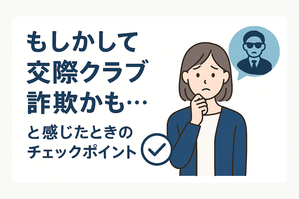 もしかして交際クラブ詐欺かも…と感じたときのチェックポイント