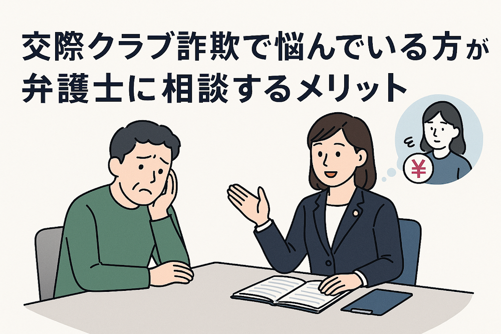 交際クラブ詐欺で悩んでいる方が弁護士に相談するメリット