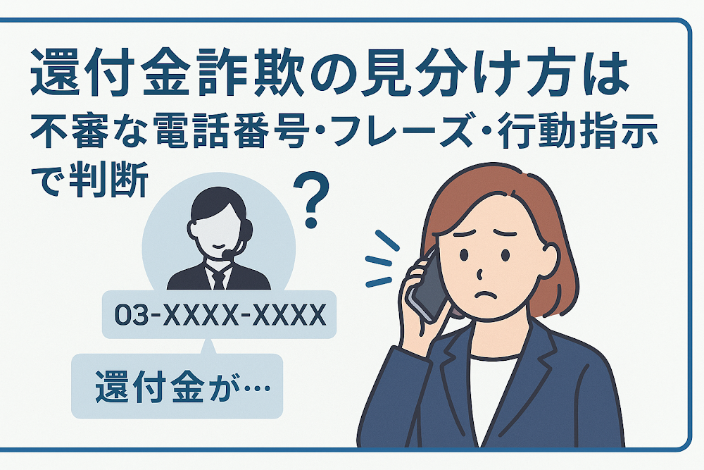 還付金詐欺の見分け方は不審な電話番号・フレーズ・行動指示で判断