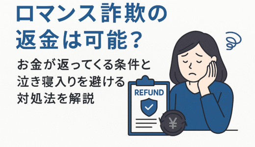 ロマンス詐欺の返金は可能？お金が返ってくる条件と泣き寝入りを避ける対処法を解説