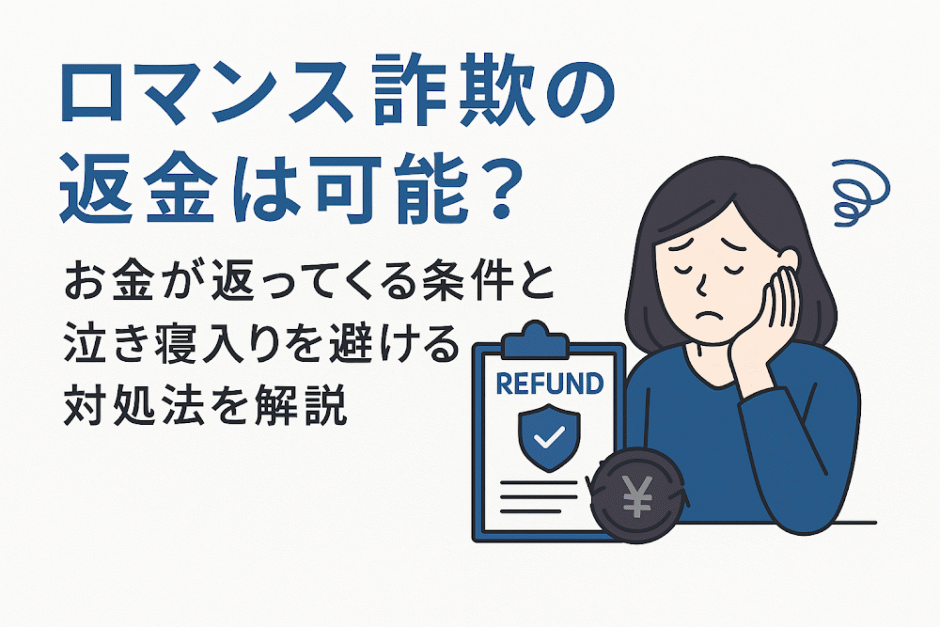 ロマンス詐欺の返金は可能？お金が返ってくる条件と泣き寝入りを避ける対処法を解説