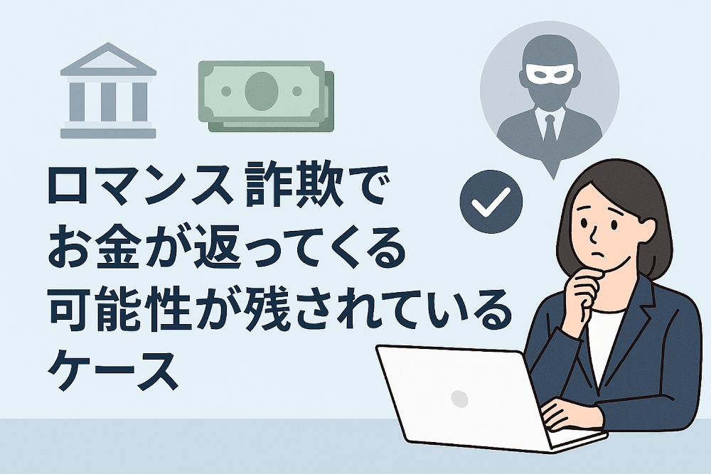 ロマンス詐欺でお金が返ってくる可能性が残されているケース