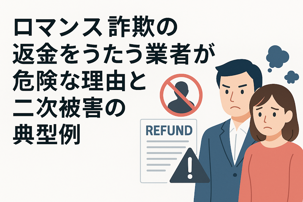 ロマンス詐欺の返金をうたう業者が危険な理由と二次被害の典型例